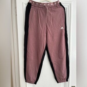 Adidas Women's Mauve and Black Joggers